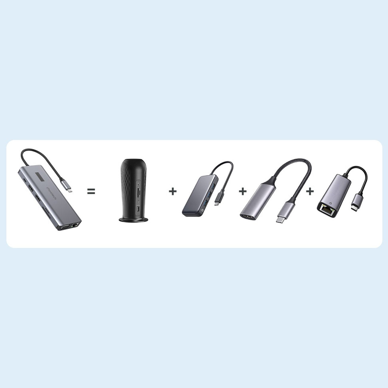 Power Connector Adapters – Multifunctional HUB adapter with display USB-C - Carlat