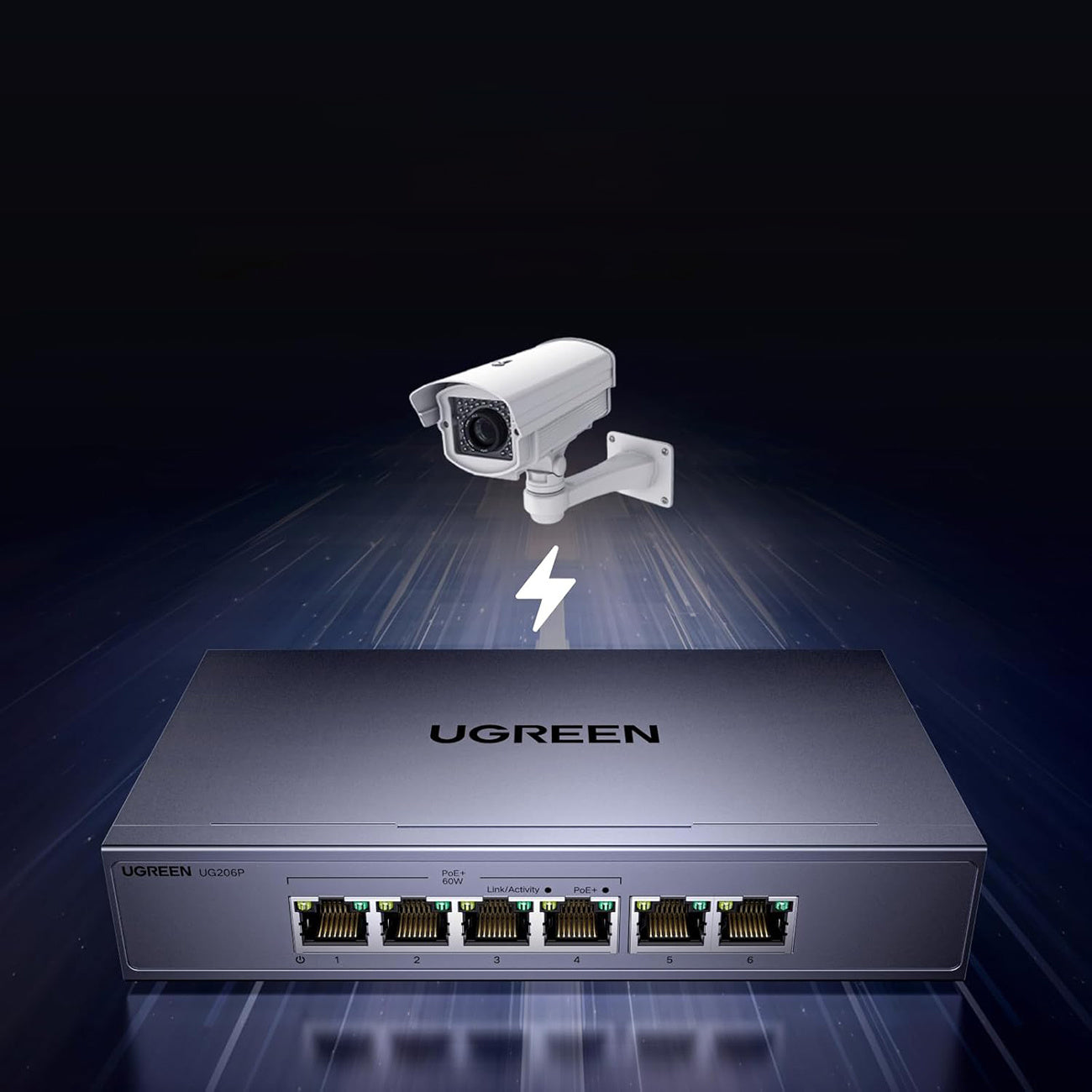 Power Connector Adapters – Switch 6-Port 1Gb/s Ethernet network switch - Carlat