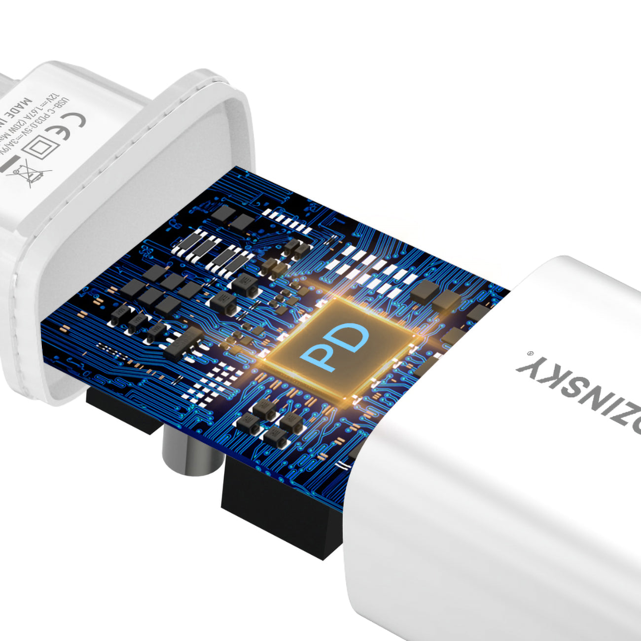 Power Supply Enclosures – 20W USB-C 100-240V wall charger, white - Carlat