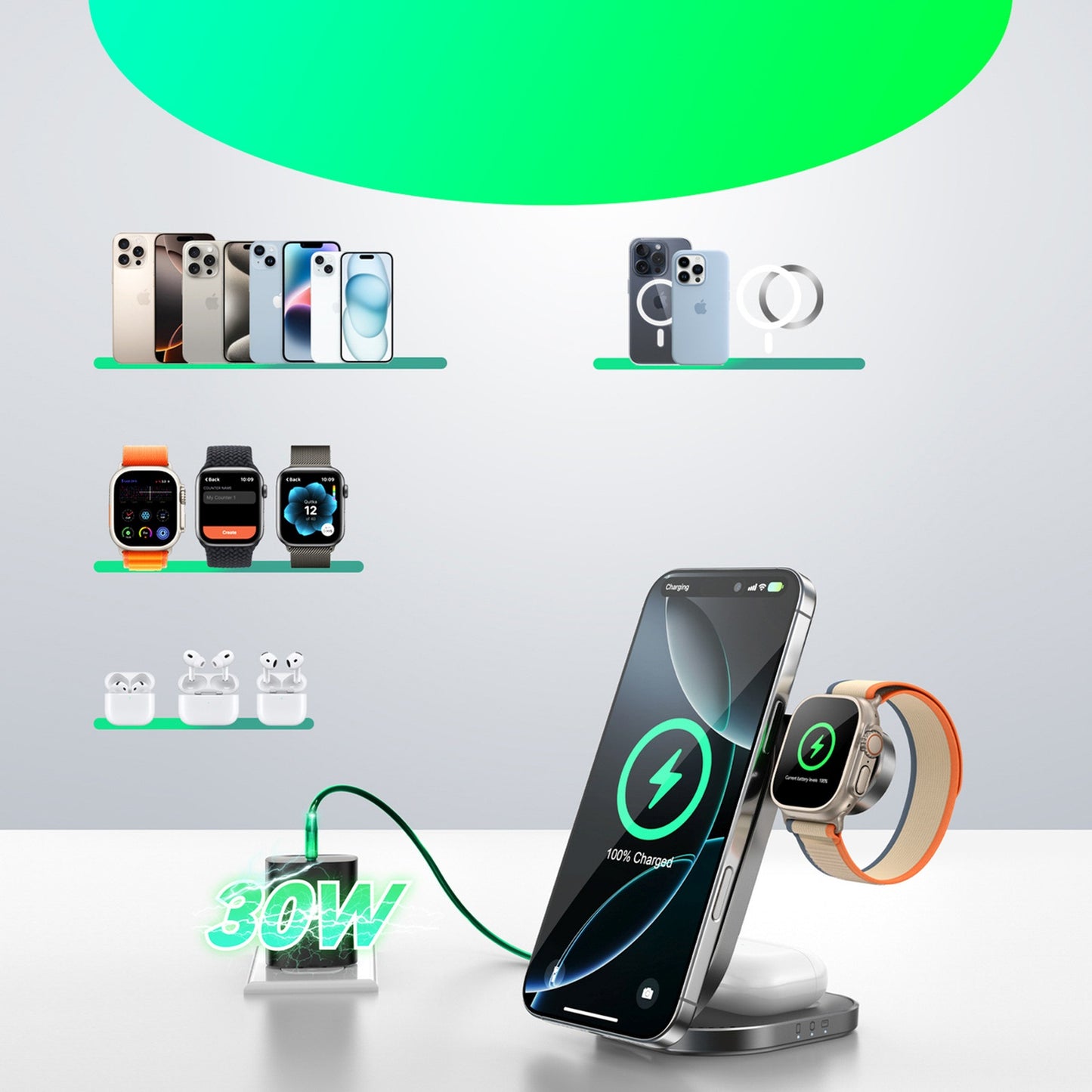 Power Supply Enclosures – 3in1 wireless inductive charger for phone, - Carlat