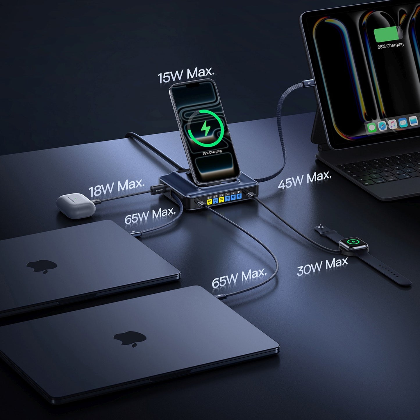 Power Supply Enclosures – 6in1 wireless charging station with retractable - Carlat