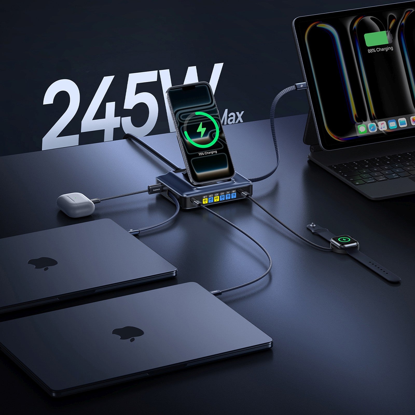 Power Supply Enclosures – 6in1 wireless charging station with retractable - Carlat