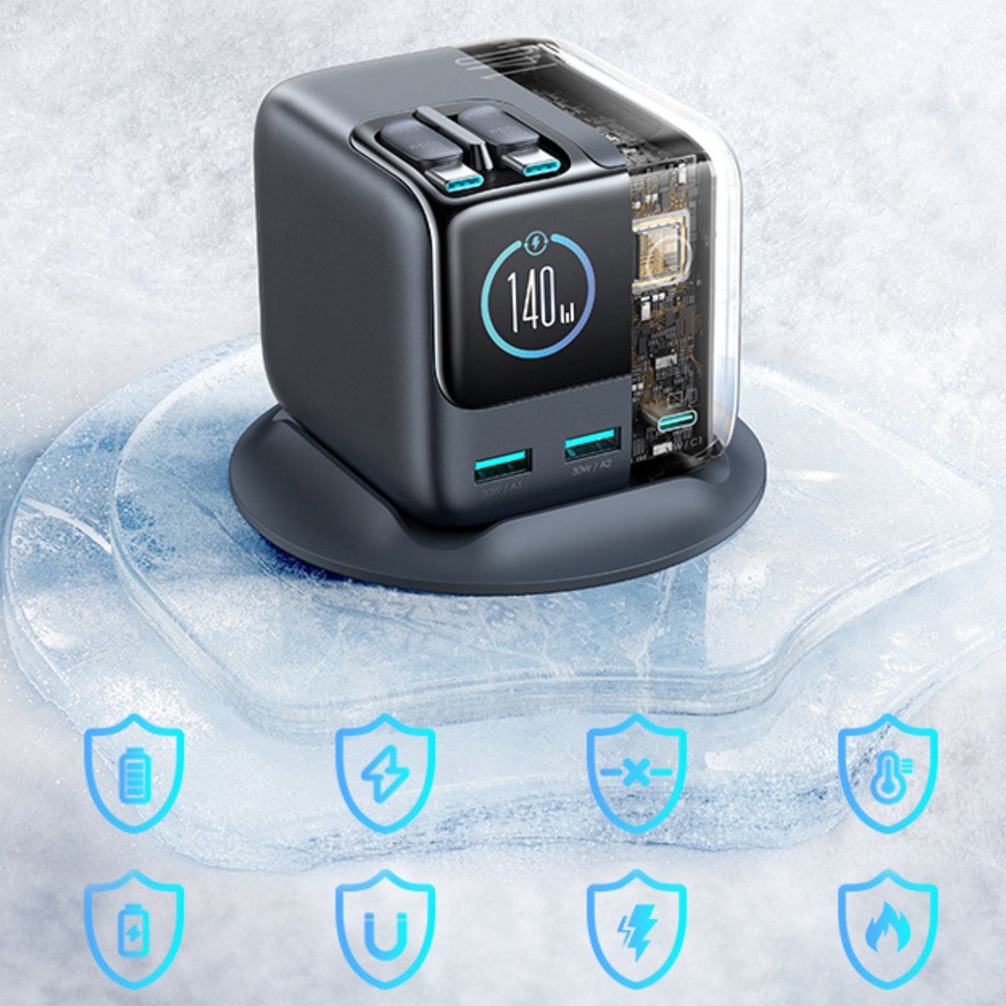 Power Supply Enclosures – Desktop charger 5 ports 2 retractable - Carlat