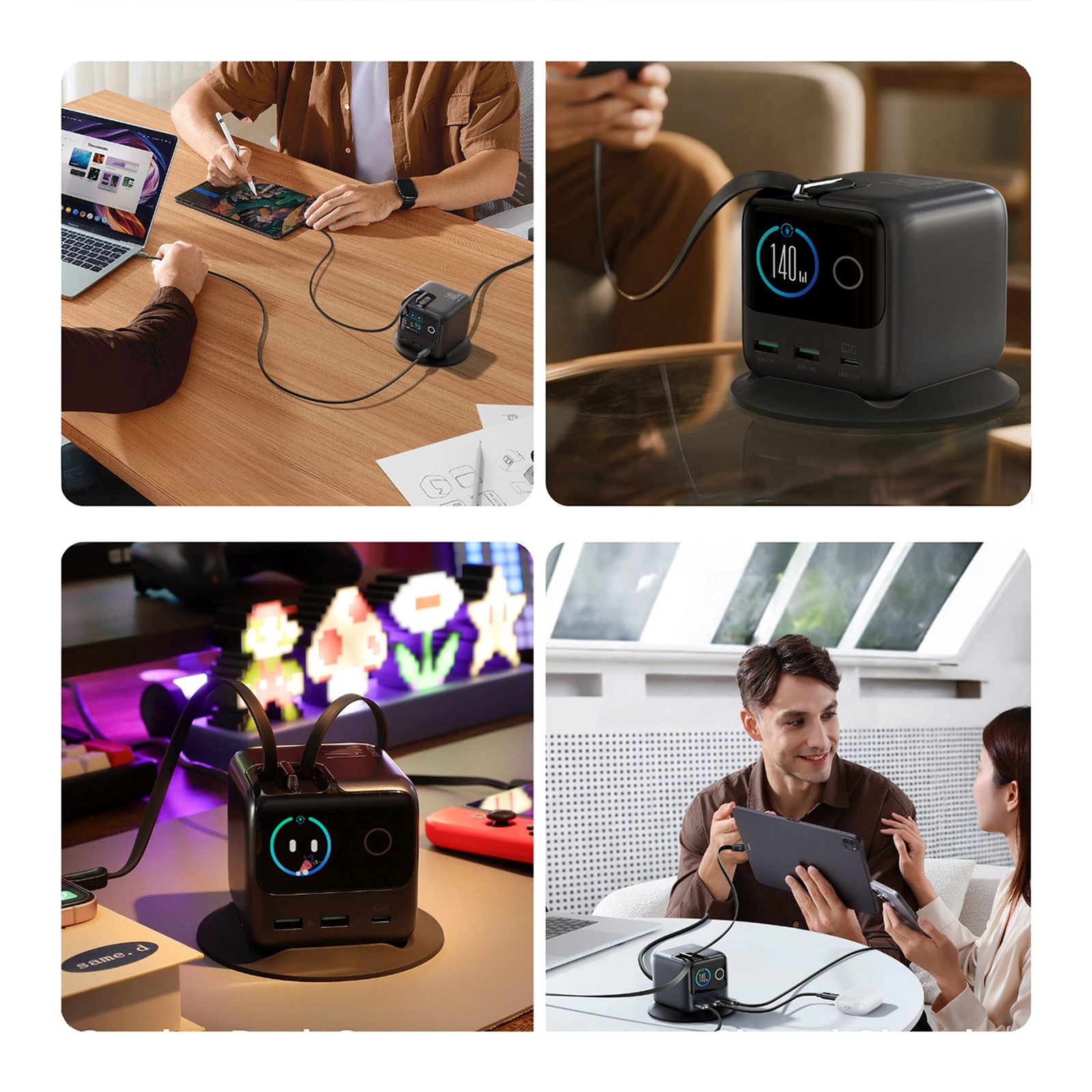 Power Supply Enclosures – Desktop charger 5 ports 2 retractable - Carlat
