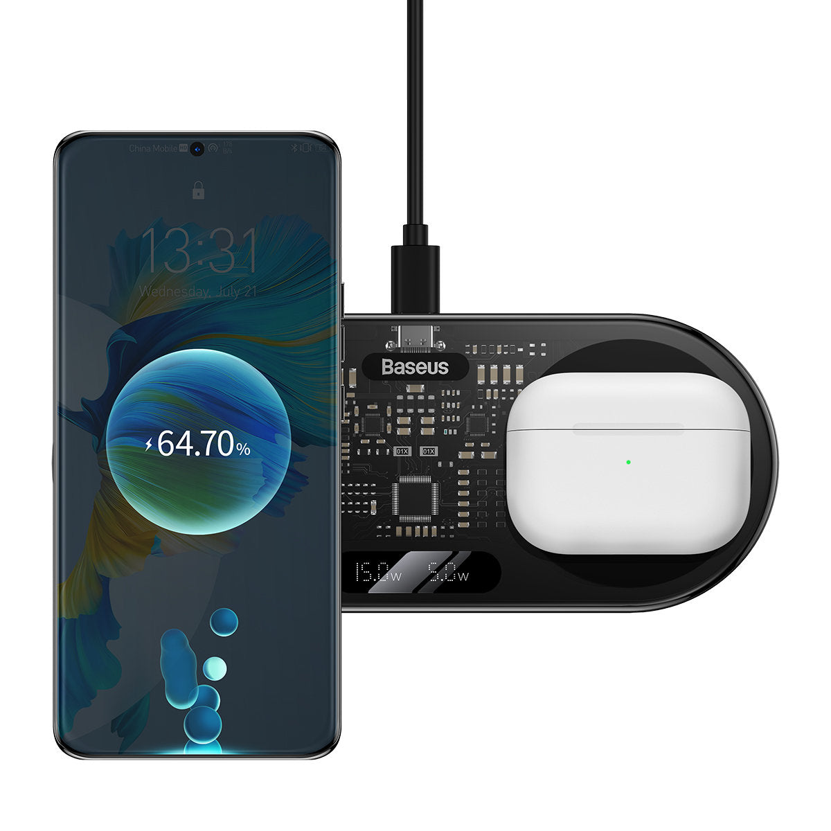 Power Supply Enclosures – Dual QI wireless charger with display - Carlat