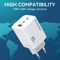 Power Supply Enclosures – GaN 65W 100-240V USB-A 2x USB-C - Carlat