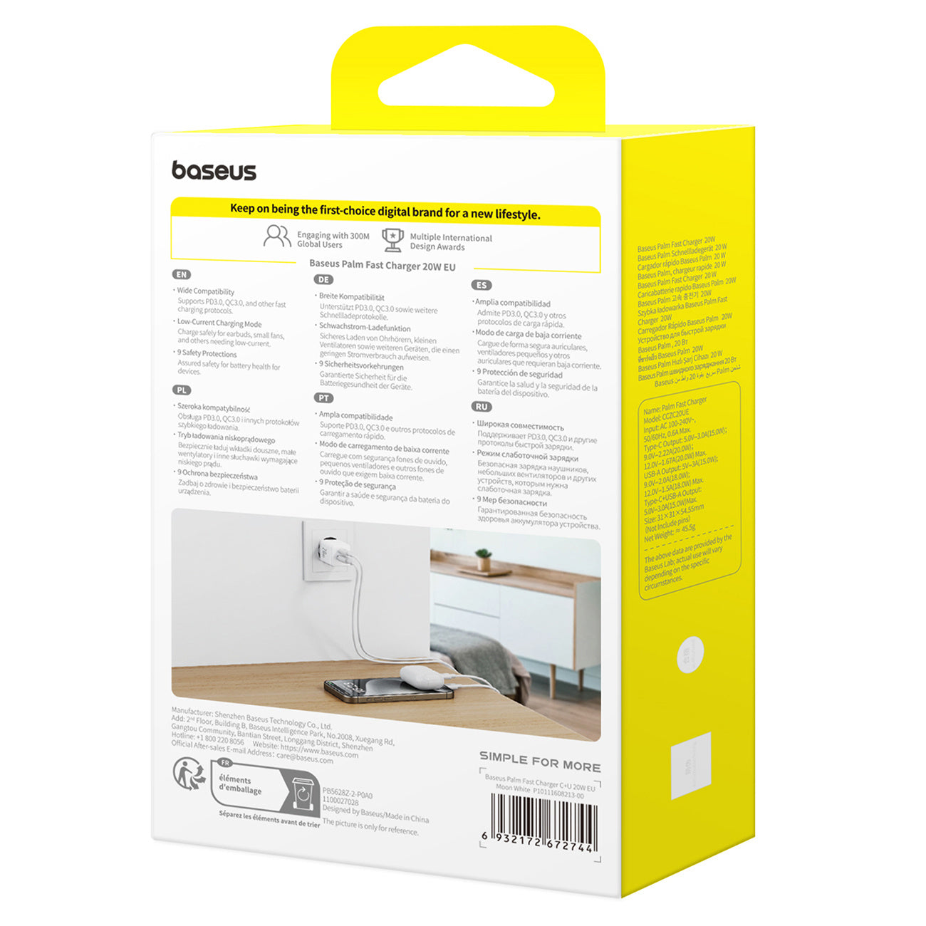 Power Supply Enclosures – Palm 20W USB-C USB-A wall charger - Carlat