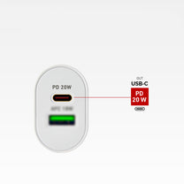 Power Supply Enclosures – Power Delivery USB-A USB-C 20W wall - Carlat