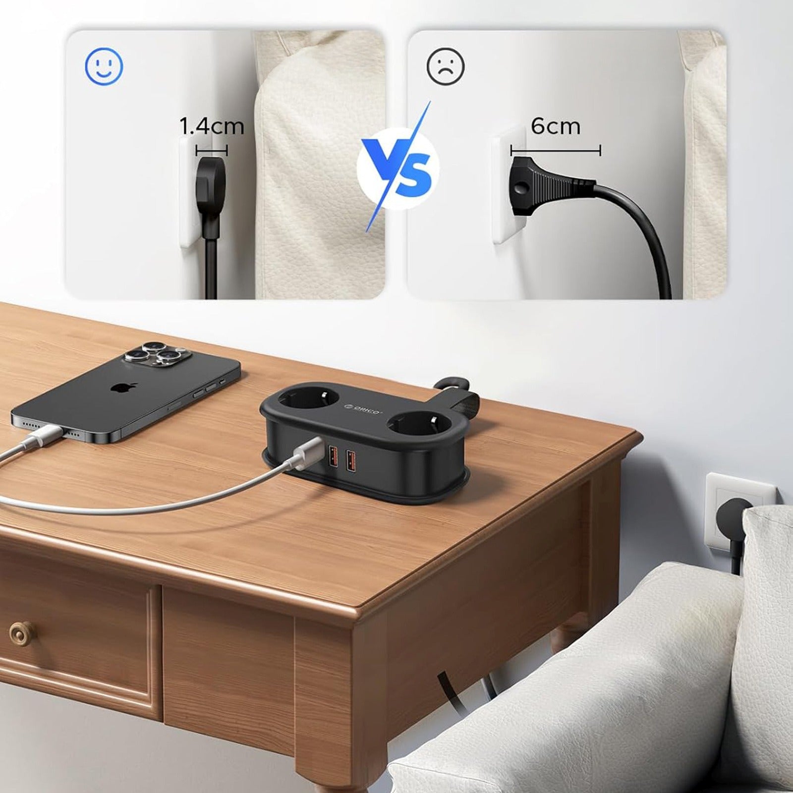 Power Supply Enclosures – Power strip 5in1 AC USB-A USB-C - Carlat
