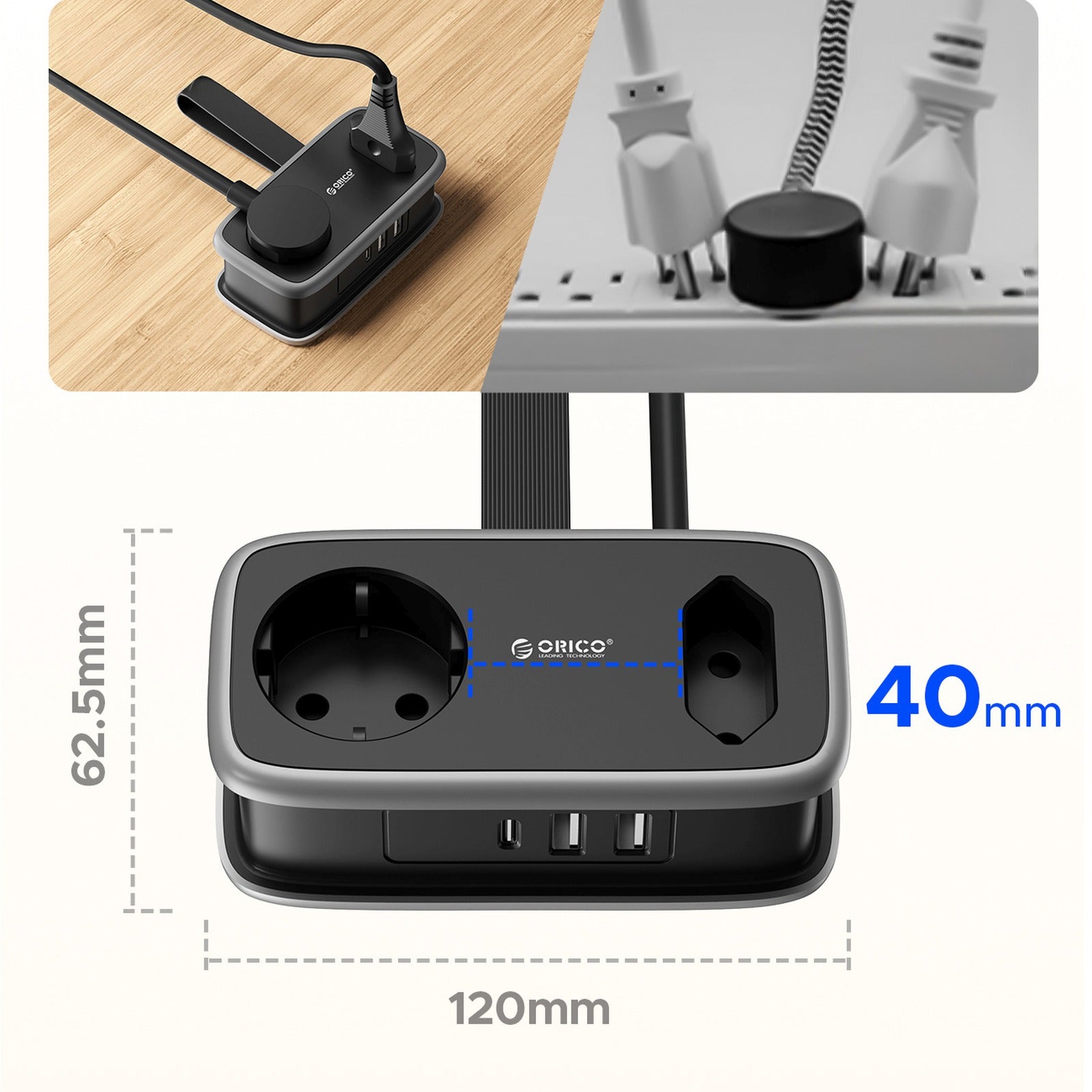 Power Supply Enclosures – Power strip 5in1 AC USB-A USB-C - Carlat