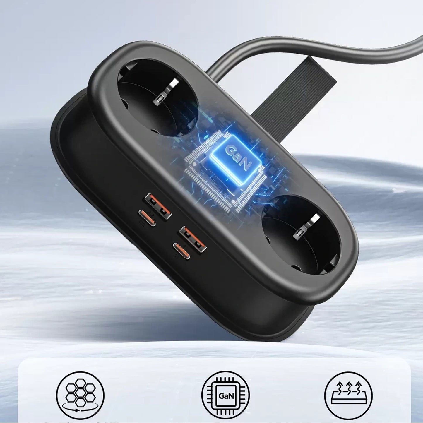 Power Supply Enclosures – Power strip 6in1 AC USB-A USB-C - Carlat