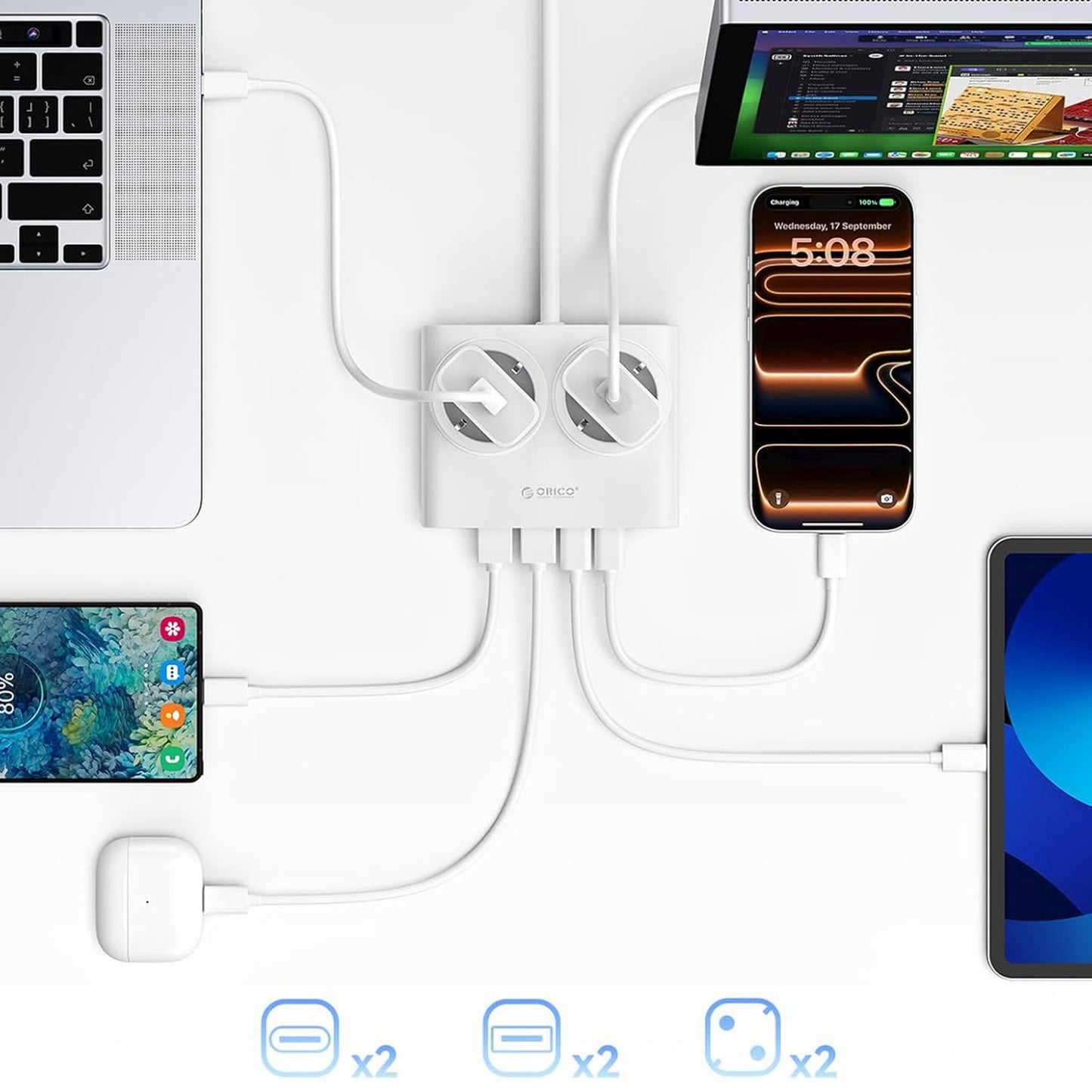Power Supply Enclosures – Power strip 6in1 AC USB-A USB-C - Carlat