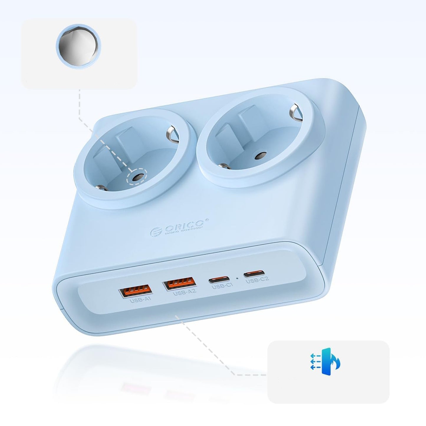 Power Supply Enclosures – Power strip 6in1 AC USB-A USB-C - Carlat
