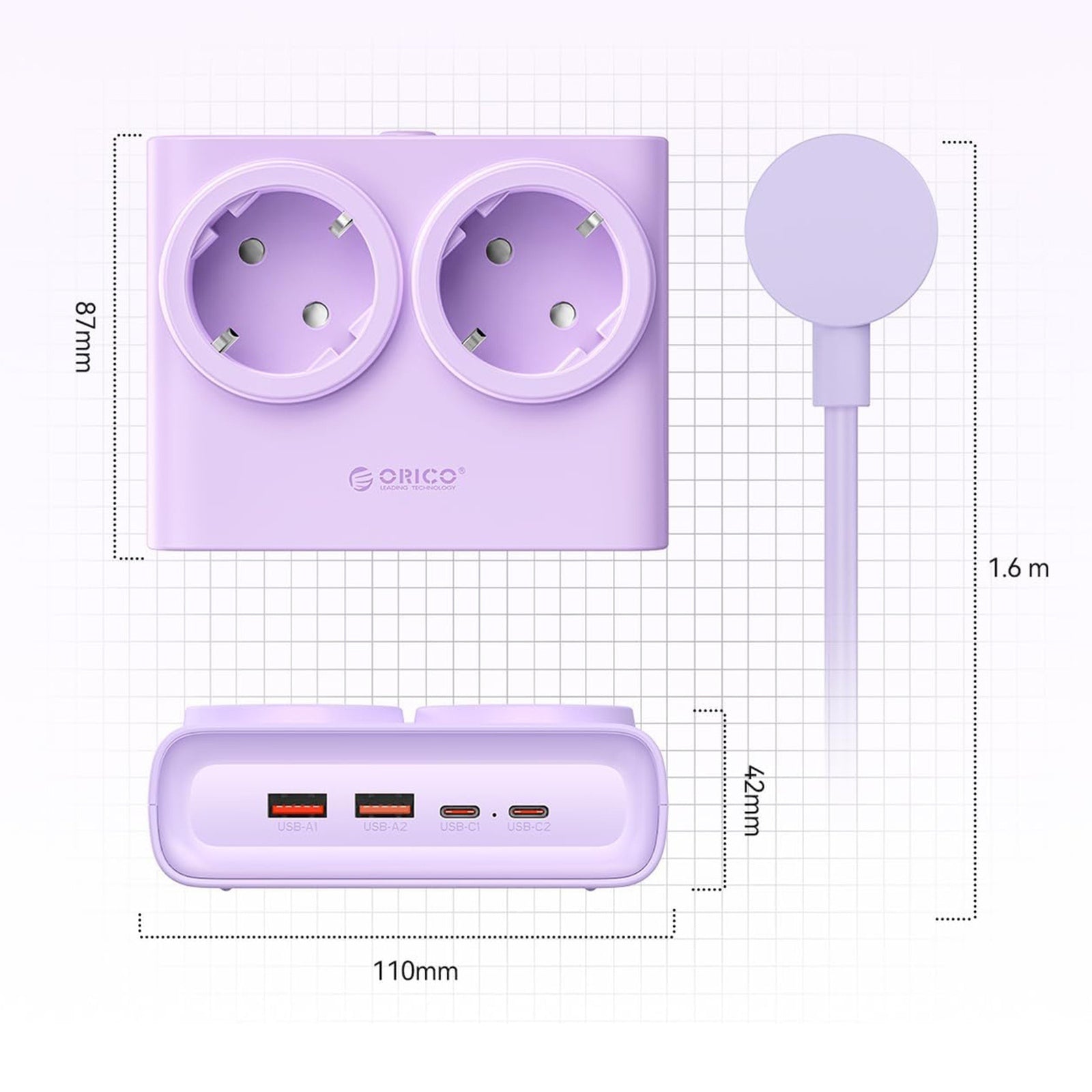 Power Supply Enclosures – Power strip 6in1 AC USB-A USB-C - Carlat