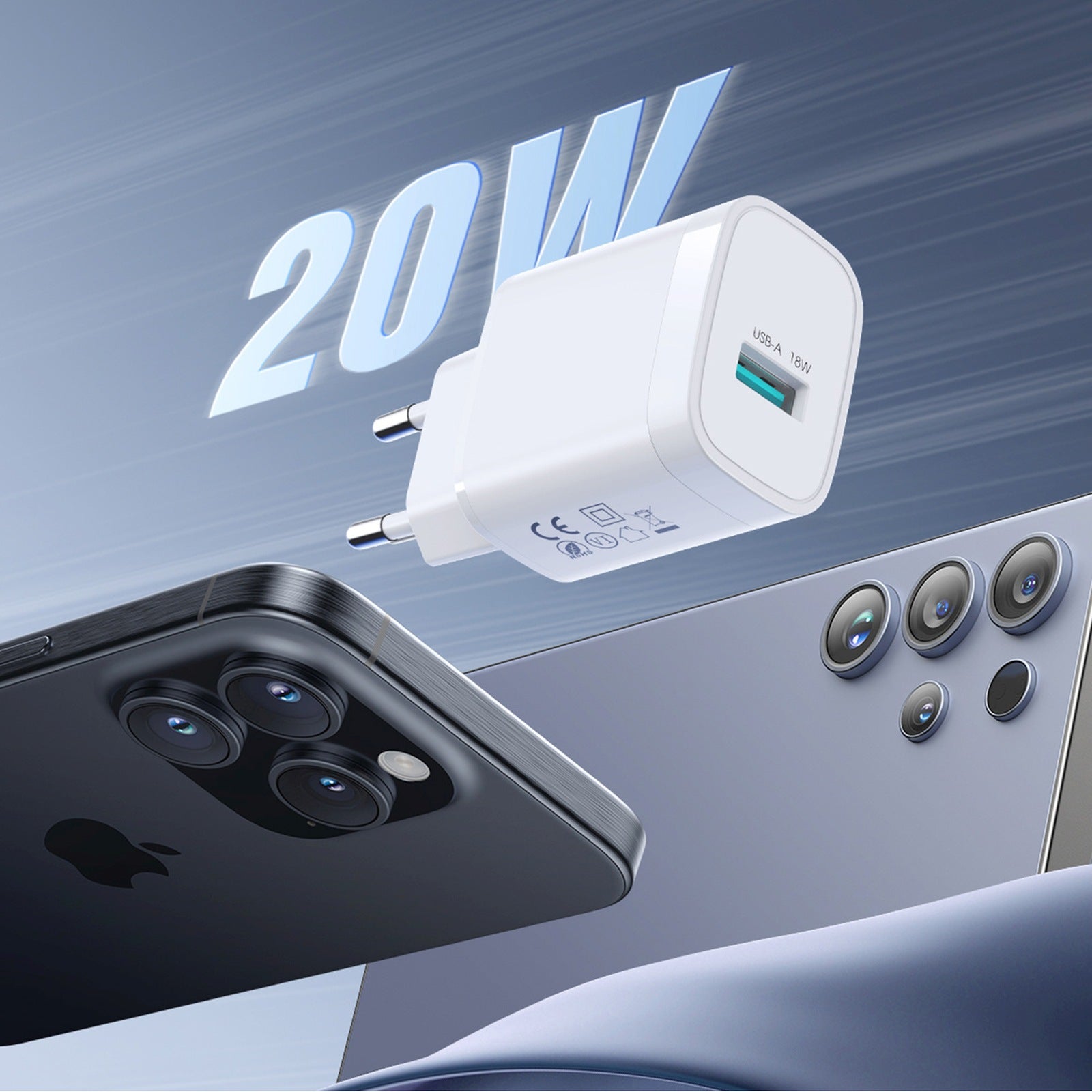 Power Supply Enclosures – USB-A 18W wall charger - white - Carlat
