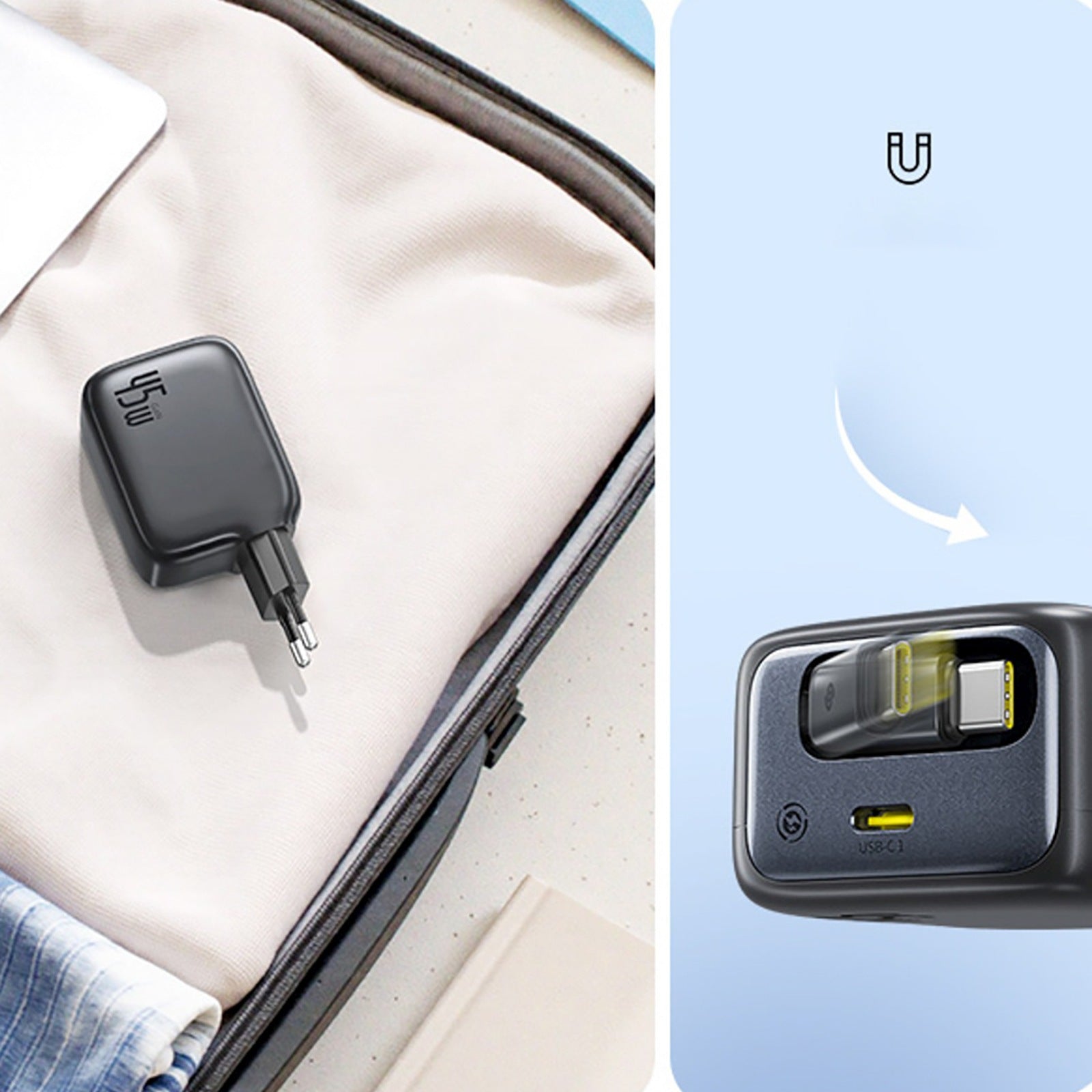 Power Supply Enclosures – USB-C wall charger with retractable USB-C - Carlat