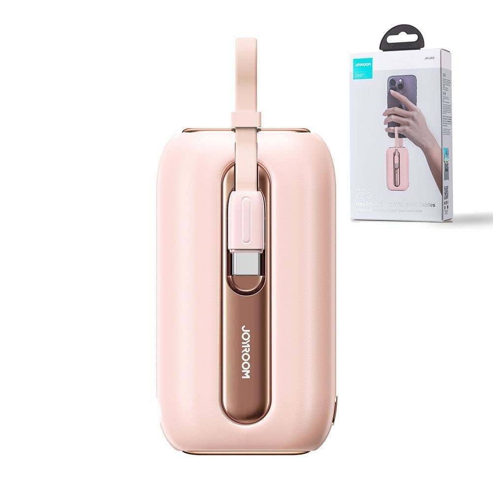 Powerbank 10000mAh Colorful Series 22.5W with USB-C and Iphone Lightning Pink - Carlat