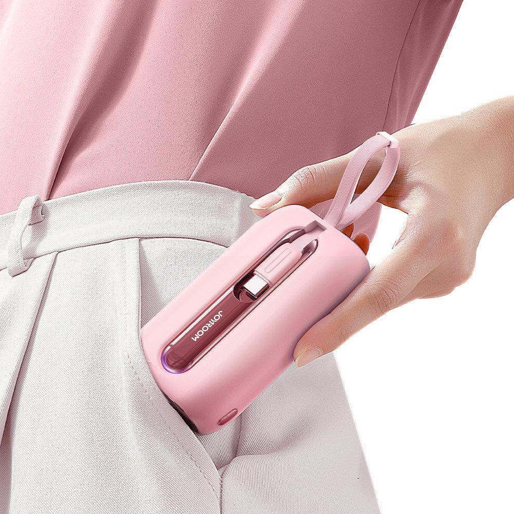 Powerbank 10000mAh Colorful Series 22.5W with USB-C and Iphone Lightning Pink - Carlat
