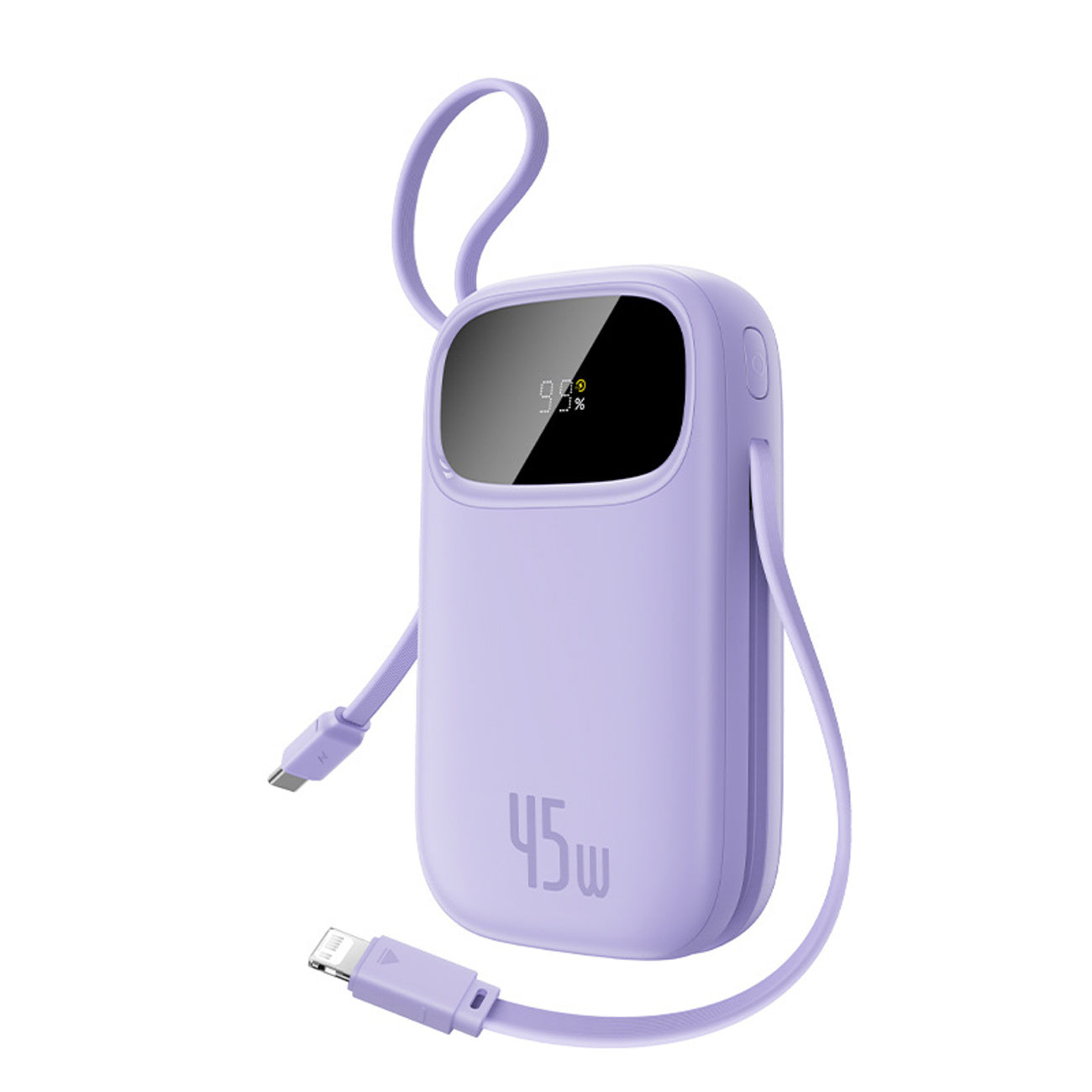 Powerbank 20000mAh 45W with display with USB-C Lightning cables EnerFill FC31 - purple - Carlat