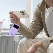 Powerbank 20000mAh 45W with display with USB-C Lightning cables EnerFill FC31 - purple - Carlat