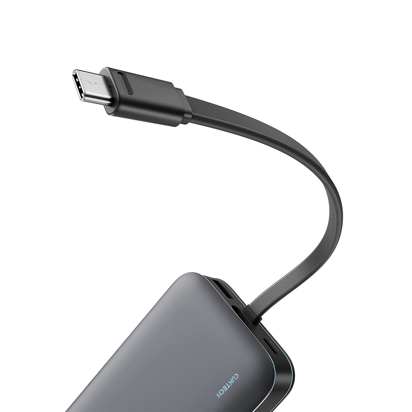 Powerbank 20000mAh USB-A USB-C with integrated 40W cable - gray - Carlat