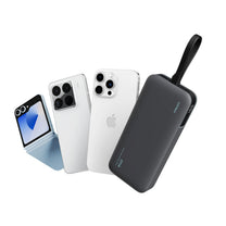 Powerbank 20000mAh USB-A USB-C with integrated 40W cable - gray - Carlat