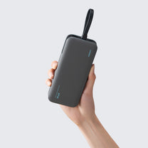 Powerbank 20000mAh USB-A USB-C with integrated 40W cable - gray - Carlat