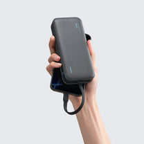 Powerbank 20000mAh USB-A USB-C with integrated 40W cable - gray - Carlat