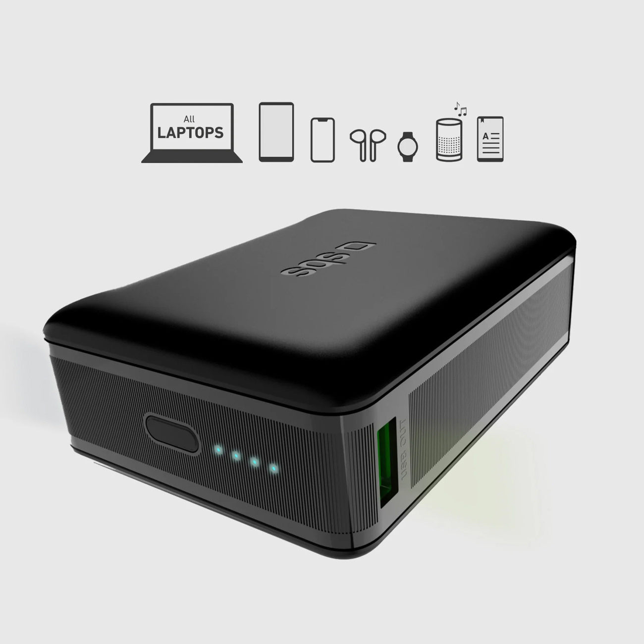 Powerbank 20000mAh for laptop tablet smartphone PD AFC USB-C USB-A 65W - black - Carlat