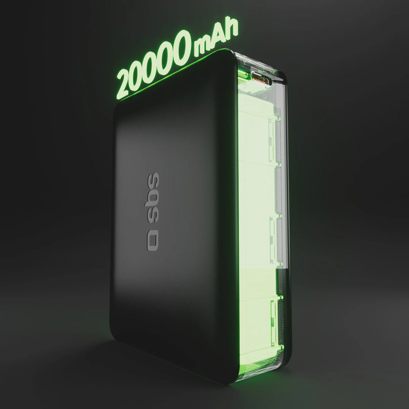 Powerbank 20000mAh for laptop tablet smartphone PD AFC USB-C USB-A 65W - black - Carlat