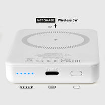 Powerbank 5000 mAh USB-C compatible with MagSafe - white - Carlat