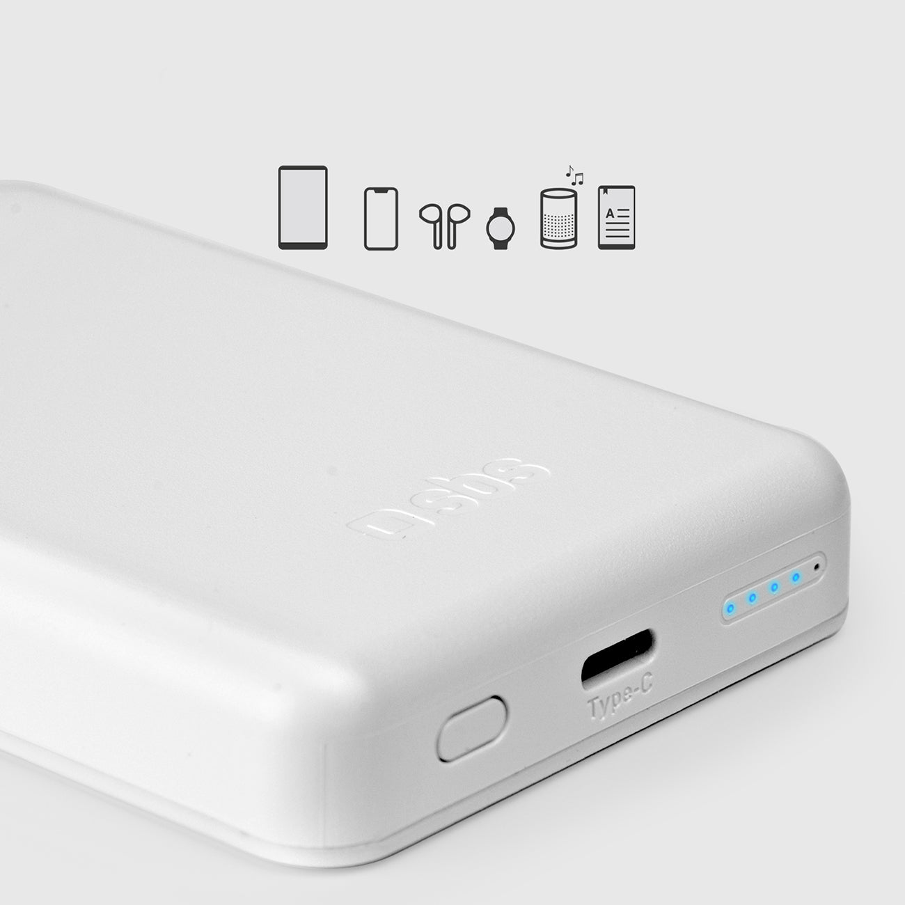 Powerbank 5000 mAh USB-C compatible with MagSafe - white - Carlat
