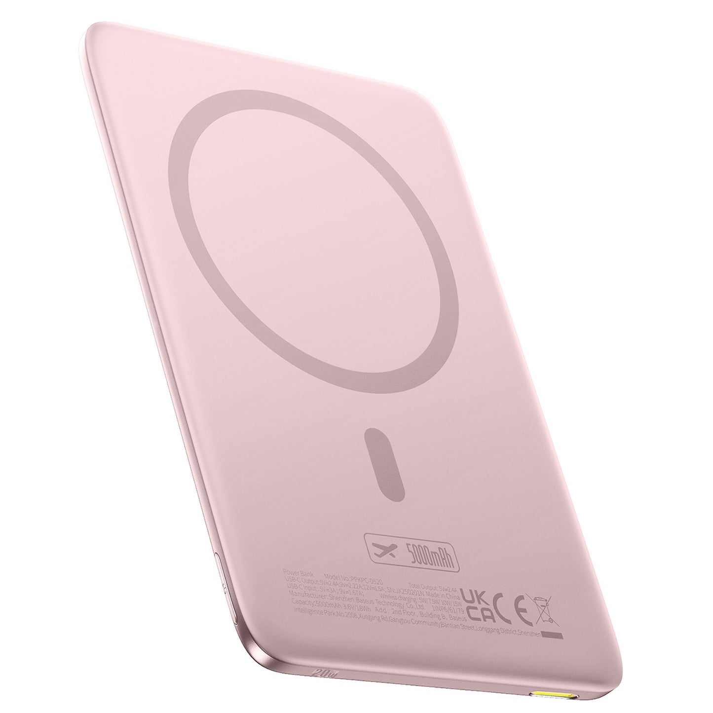 Powerbank 5000mAh 20W Ultra-Slim with USB-C MagSafe cable 60W 30cm - pink - Carlat