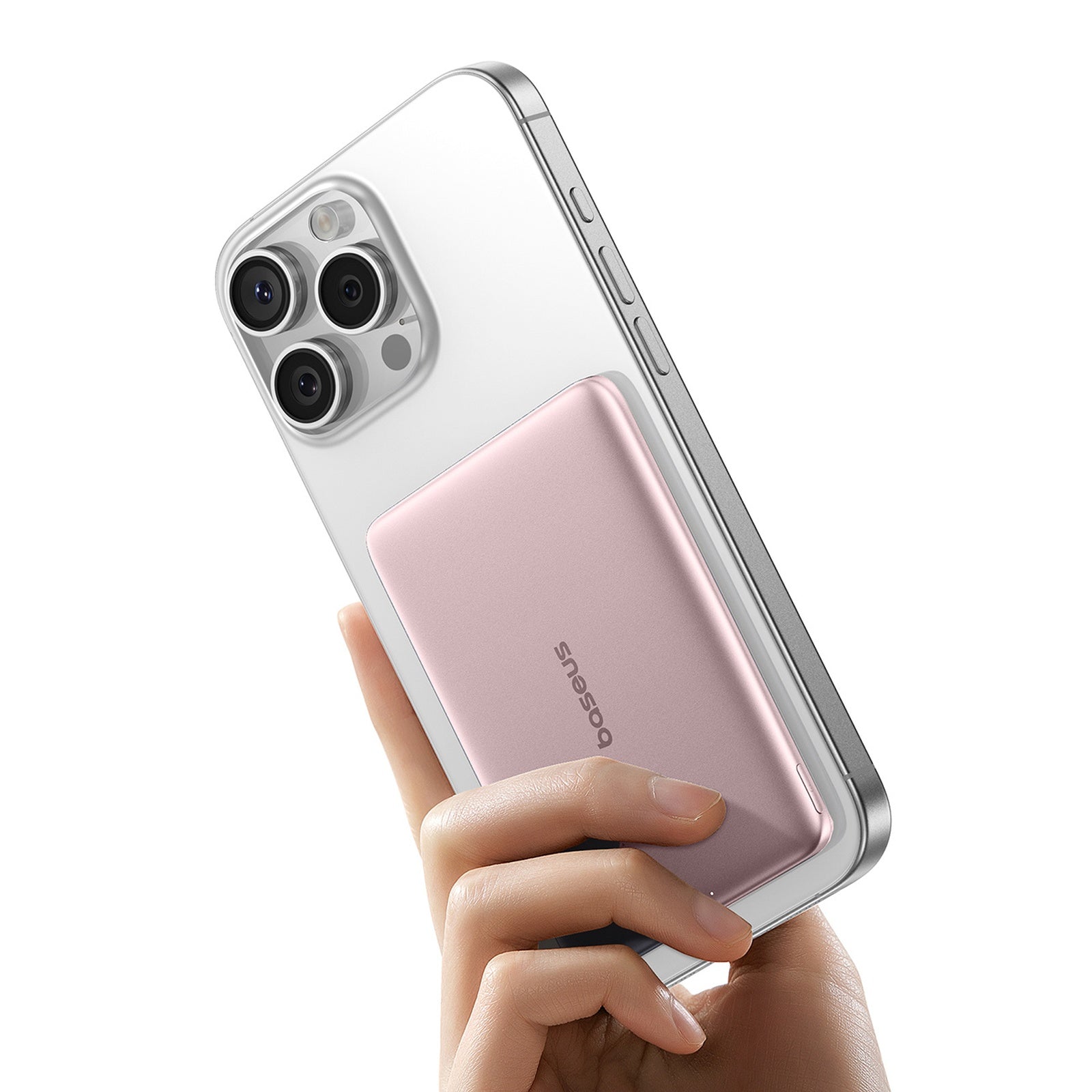 Powerbank 5000mAh 20W Ultra-Slim with USB-C MagSafe cable 60W 30cm - pink - Carlat