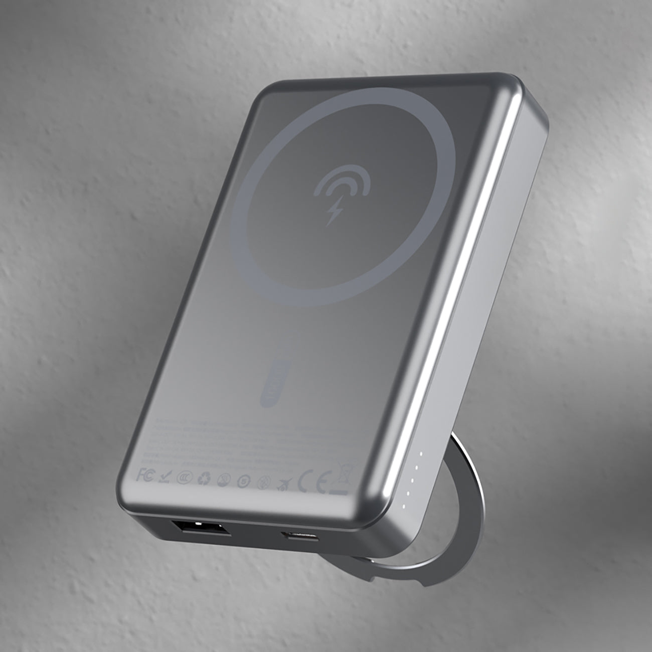 Powerbank K28 10000mAh with MagSafe with metal housing and PD stand 22.5W - gray - Carlat