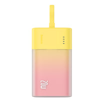 Powerbank Popsicle 5200mAh 20W with Lightning cable 60W/20V/3A/30cm - yellow-pink - Carlat