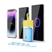 Powerbank Popsicle 5200mAh 20W with Lightning cable 60W/20V/3A/30cm - yellow-pink - Carlat