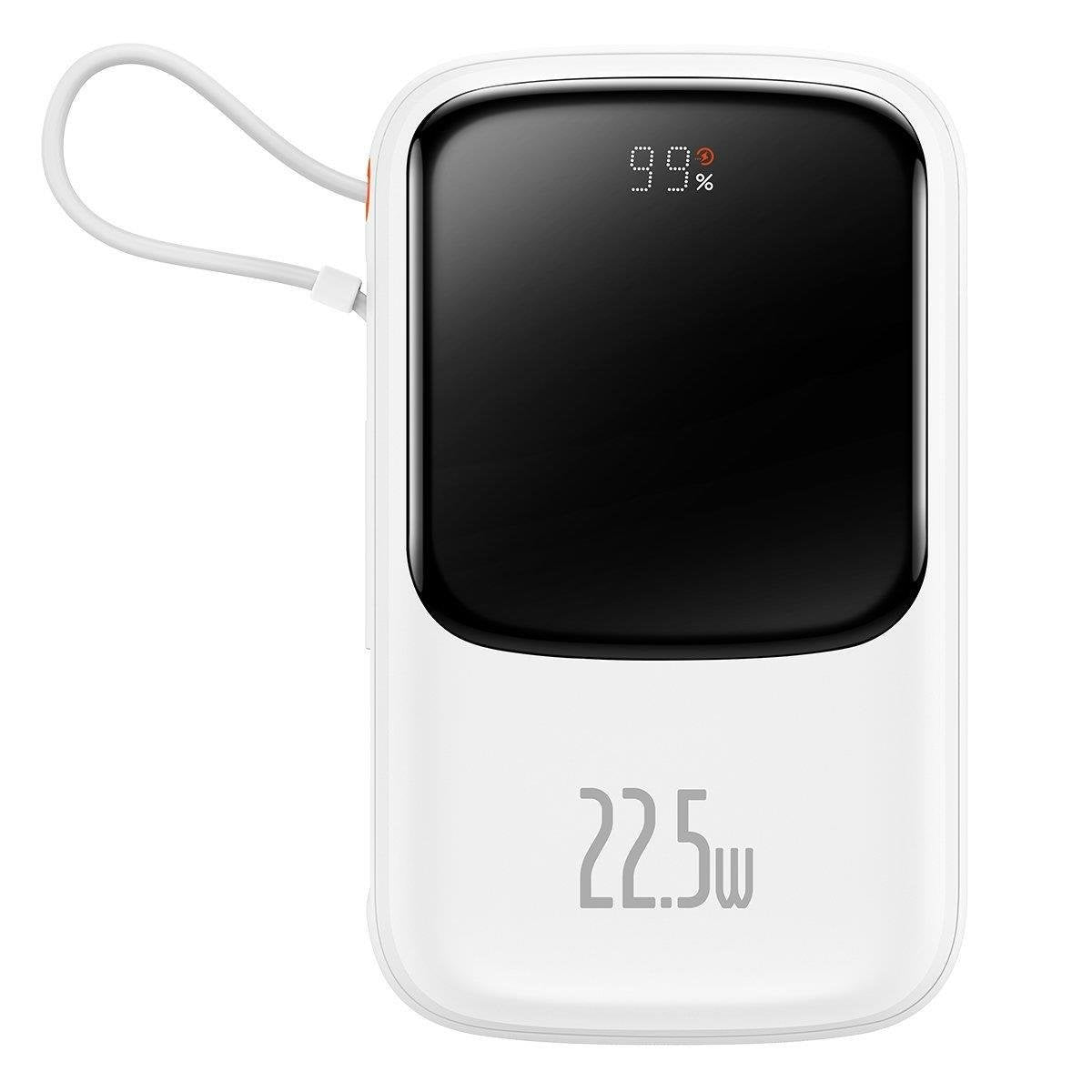 Powerbank with high-speed charging 10000mAh 22.5W QC-PD-SCP-FCP USB-C cable white - Carlat