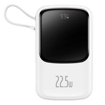 Powerbank with high-speed charging 10000mAh 22.5W QC-PD-SCP-FCP USB-C cable white - Carlat