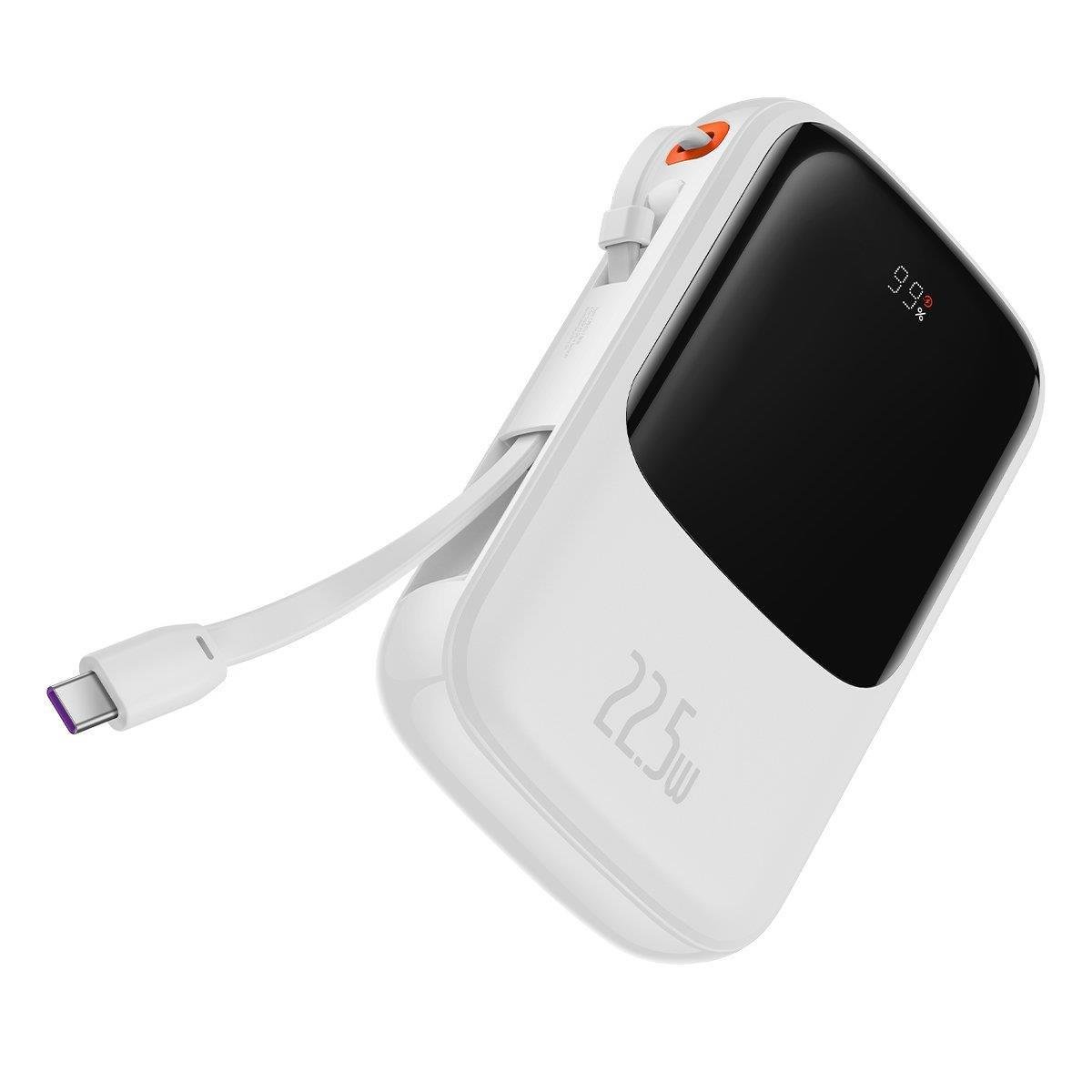 Powerbank with high-speed charging 10000mAh 22.5W QC-PD-SCP-FCP USB-C cable white - Carlat
