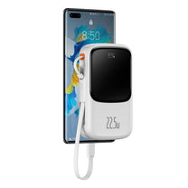 Powerbank with high-speed charging 10000mAh 22.5W QC-PD-SCP-FCP USB-C cable white - Carlat