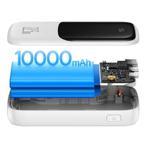 Powerbank with high-speed charging 10000mAh 22.5W QC-PD-SCP-FCP USB-C cable white - Carlat