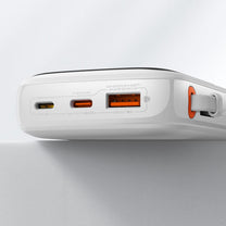 Powerbank with high-speed charging 10000mAh 22.5W QC-PD-SCP-FCP USB-C cable white - Carlat