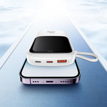 Powerbank with high-speed charging 10000mAh 22.5W QC-PD-SCP-FCP USB-C cable white - Carlat