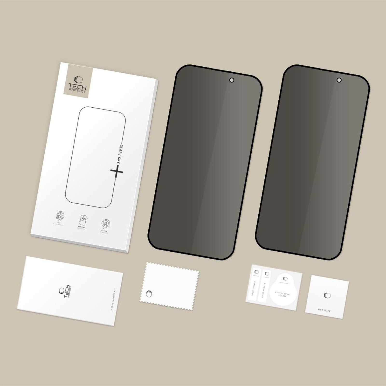 Privacy glass for iPhone 16 Pro / 17 / 17 Pro - 2 pcs. - Carlat