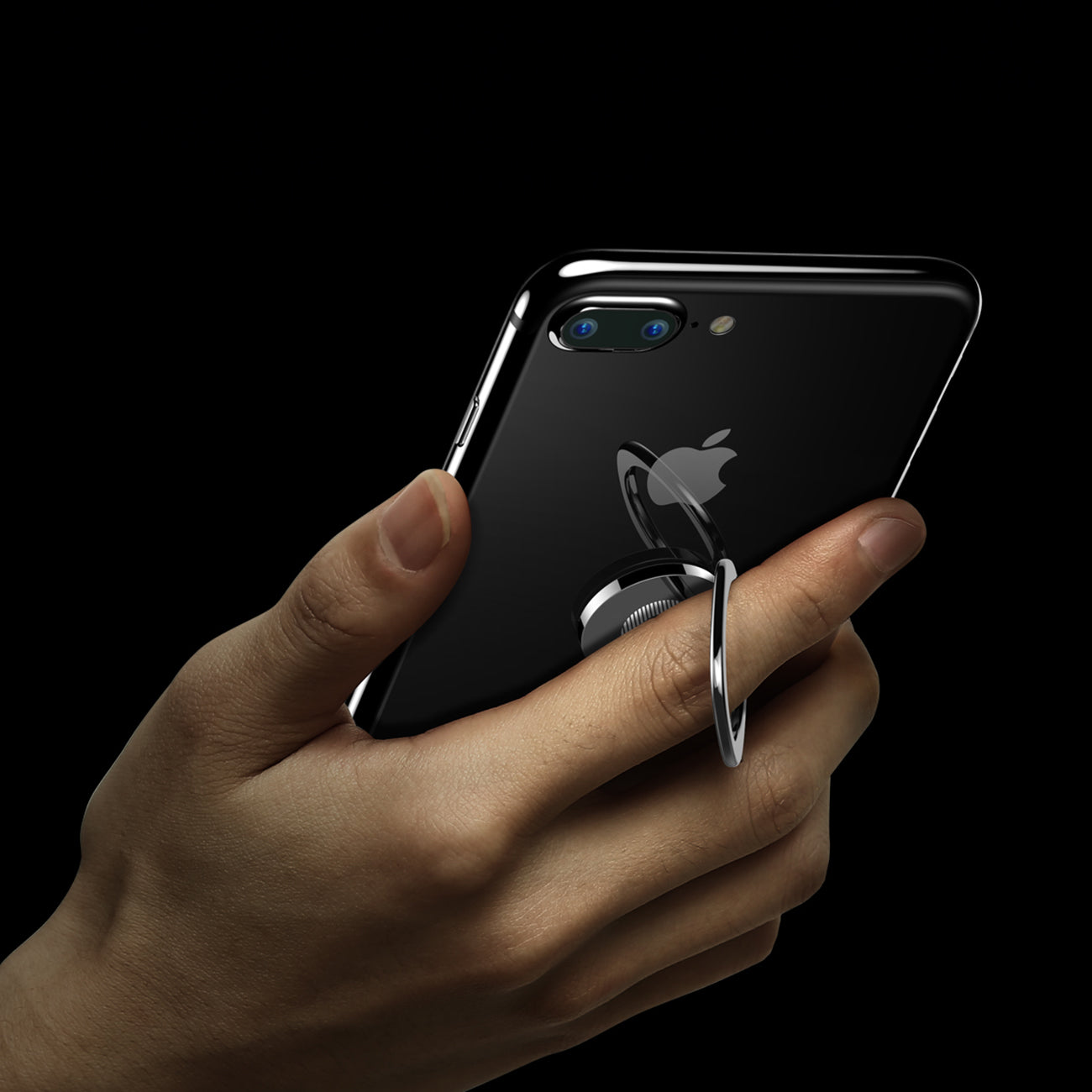 Privity Ring magnetic finger phone holder with stand function - black - Carlat