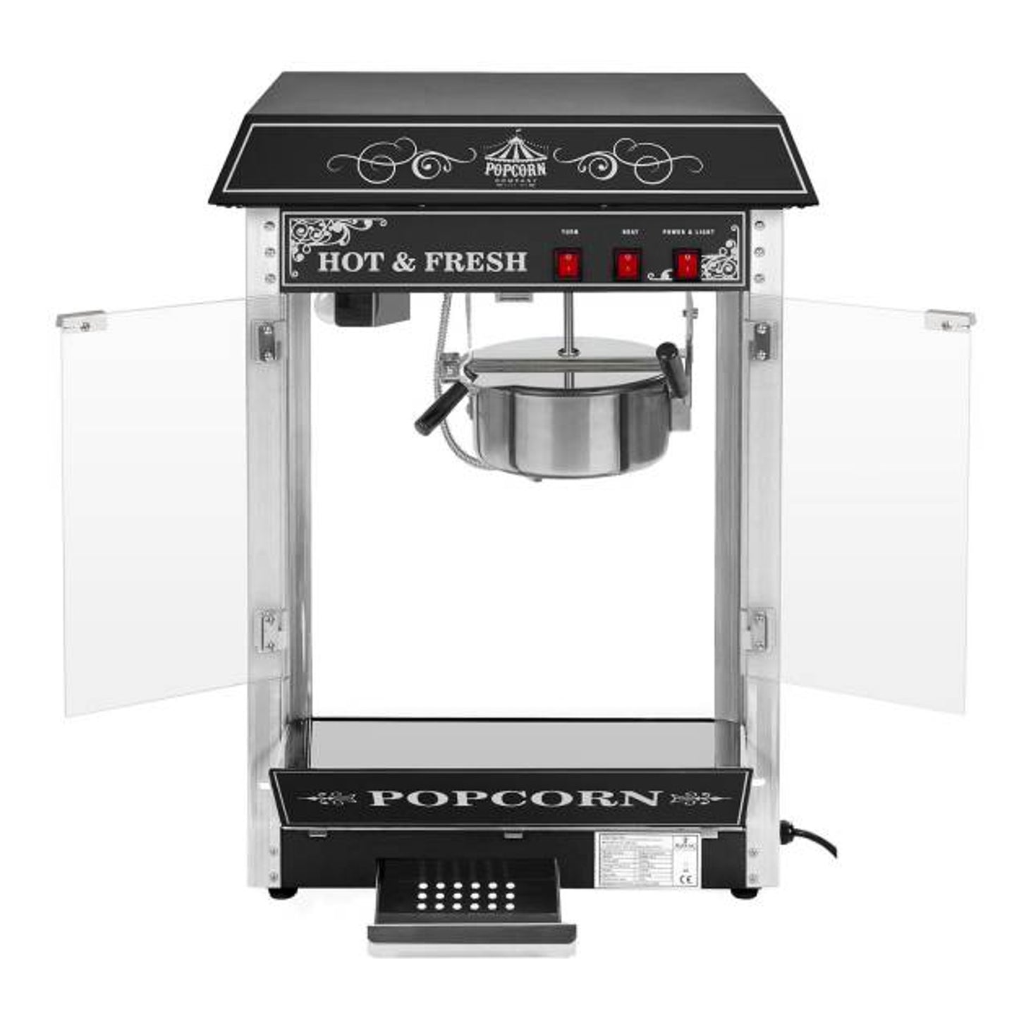 Professional high-performance popcorn machine 230V 1.6kW black - Carlat