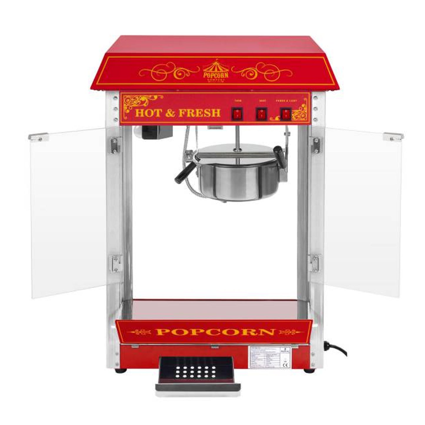 Professional powerful popcorn machine set 230V 1.6kW red - Carlat