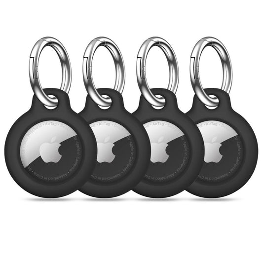Protective case keychain for Apple AirTag 1 / 2 locator black - 4 pcs. - Carlat