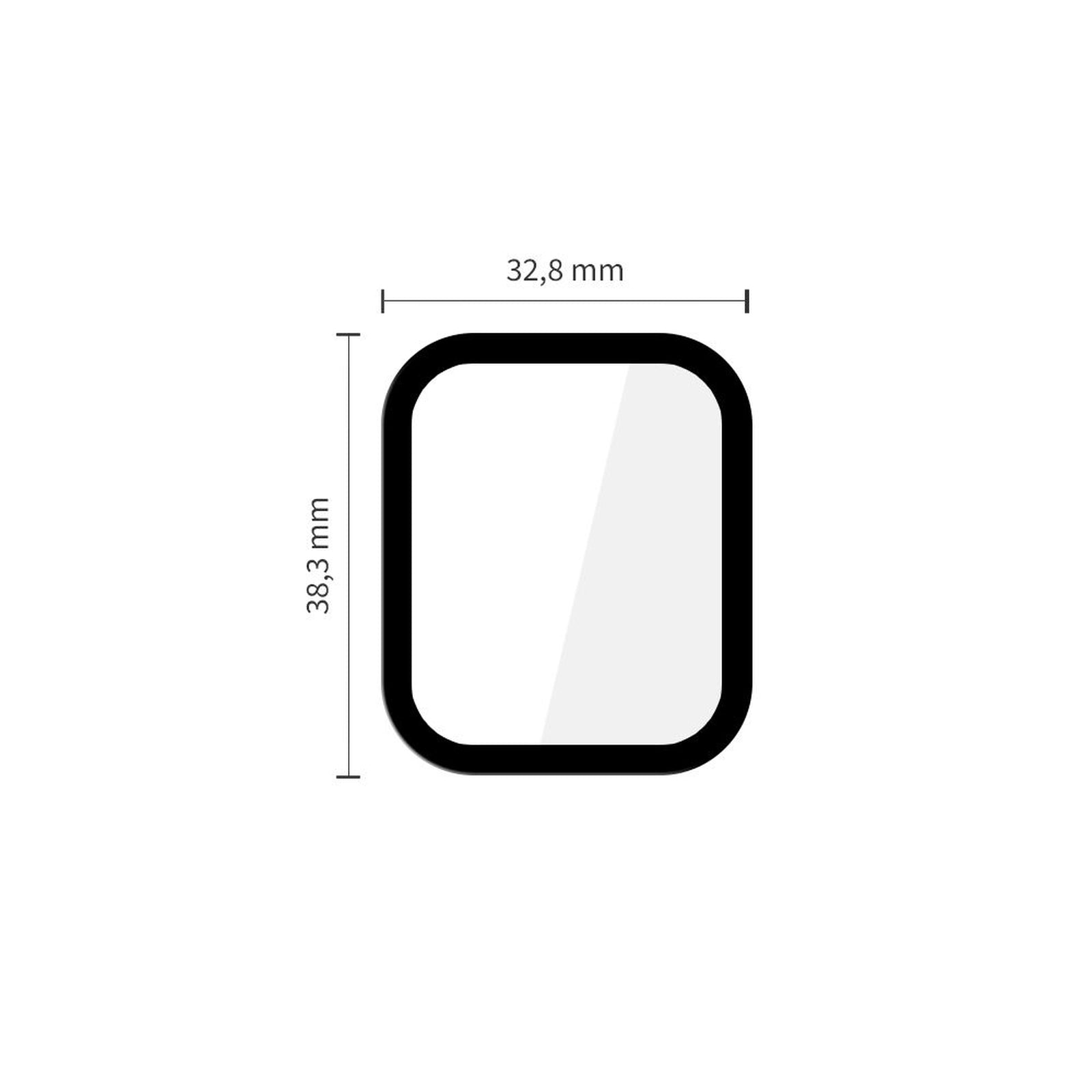 Protective glass for Apple Watch 40 mm black Glass Flex+ - 2 pcs. - Carlat